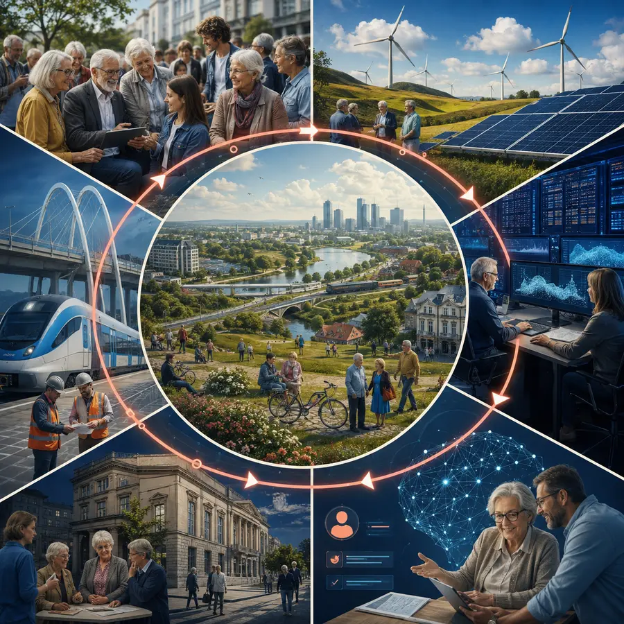 Polska przedstawiona jako żywy system łączący ludzi, energię, dane, infrastrukturę, AI i instytucje.